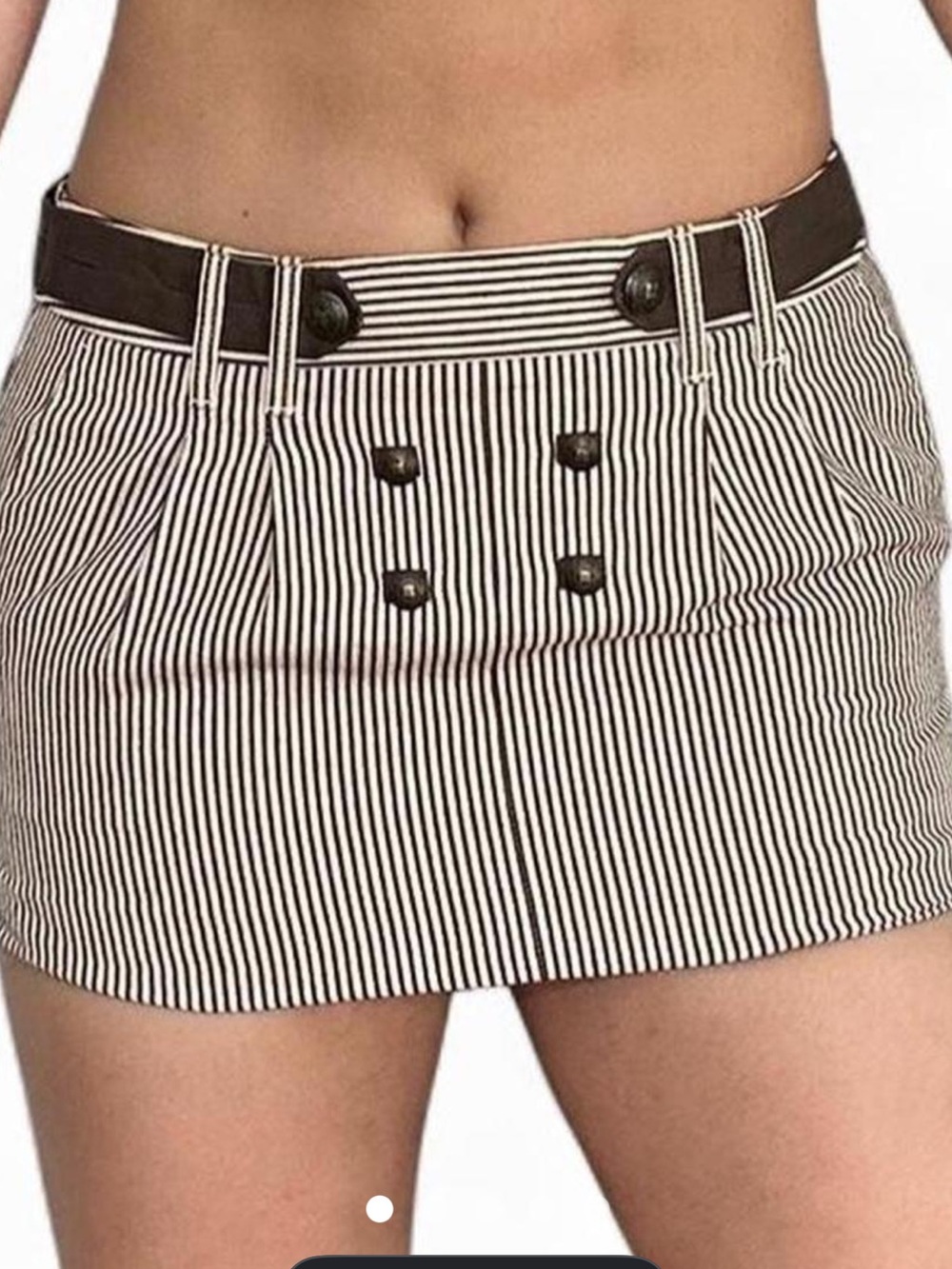 BCBGMaxAzria Brown beige Pinstripe Sailor micro Mini Skirt size 10